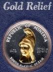 США - Минерва 1 доллар 1973 (серебро-позолота)