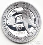 Испания 10 евро 2018 Чемпионат Мира по Футболу в России 2018 (вторая Монета)
