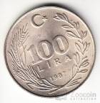 Турция 100 лир 1987