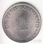 Боливия 1 боливиано 1968 Без даты