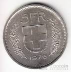 Швейцария 5 франков 1976