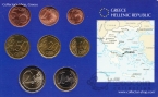 Греция набор 8 монет евро 2008 (блистер)