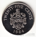 Бермуды 25 центов 1984 Герб округа №4
