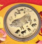 Австралия 1 доллар 2019 Год Свиньи (конверт с марками)