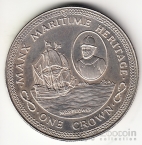 Остров Мэн 1 крона 1982 Мореплаватели №3