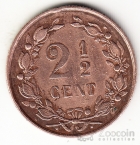 Нидерланды 2 1/2 цента 1886