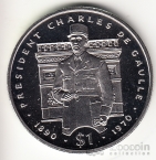 Либерия 1 доллар 1995 Вторая Мировая война - Шарль де Голль