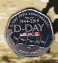 Гибралтар 50 пенсов 2019 Вторая Мировая война D-Day (блистер)