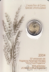 Италия 2 евро 2004 Продовольственная программа (блистер)
