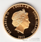 Острова Кука 1 доллар 2012 60 лет Правления королевы Елизаветы II №3