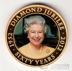 Острова Кука 1 доллар 2012 60 лет Правления королевы Елизаветы II №3