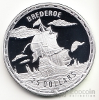 Соломоновы острова 25 долларов 2007 Корабль Brederoe