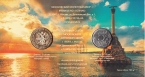 Россия 5 рублей 2019 и Жетон (ММД) Строительство моста в Крыму (ГОЗНАК-блистер) № 2. Тираж 500 шт!