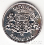Латвия 2 лата 1993 75 лет Независимости (Proof)