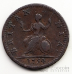 Великобритания 1 фартинг 1754
