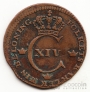 Швеция 1/4 скиллинга 1825