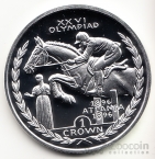 Остров Мэн 1 крона 1996 Олимпийские игры в Атланте - конный спорт (серебро)