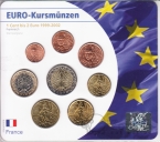 Франция набор 8 монет евро 1999-2002 №2 (блистер)