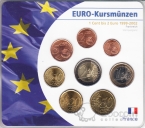 Франция набор 8 монет евро 1999-2002 №2 (блистер)