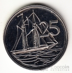 Каймановы острова 25 центов 1972 (BU)