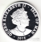Остров Мэн 1 унция серебра 2018 Святой и дракон