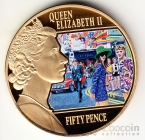 Джерси 50 пенсов 2014 События при Елизавете - Молодежная революция 1960-х (цветная)