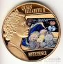 Джерси 50 пенсов 2014 События при Елизавете - Монетная реформа Великобритании (цветная)