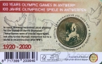 Бельгия 2 1/2 евро 2020 100-летие Олимпийских игр в Антверпене (карта)