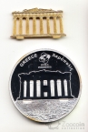 Острова Кука 10 долларов 2007 Акрополь в Греции (серебро, позолота, 3-D изображение)