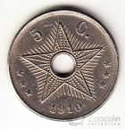 Бельгийское Конго 5 сентим 1910