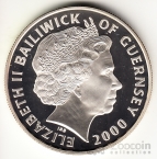 Гернси 5 фунтов 2000 Монархи (серебро)