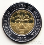Микронезия 2 доллара 2012 Дельфин