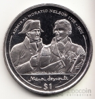 Брит. Виргинские острова 1 доллар 2005 Жизнь Адмирала Г. Нельсона №3