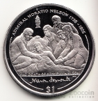 Брит. Виргинские острова 1 доллар 2005 Жизнь Адмирала Г. Нельсона №5