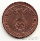 Германия 1 пфенниг 1938 D