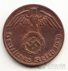 Германия 1 пфенниг 1938 F