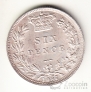 Великобритания 6 пенсов 1887 (молодая королева)