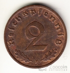 Германия 2 пфеннига 1939 F