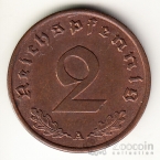 Германия 2 пфеннига 1940 А