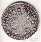 Боливия 4 соль 1859 Буквы FJ
