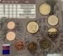Словакия набор 8 монет евро 2021 с жетоном 100 лет чеканки монет Чехословакии (блистер)