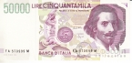 Италия 50000 лир 1992