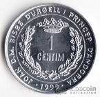 Андорра 1 сентим 1999 FAO