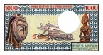 Чад 1000 франков 1980