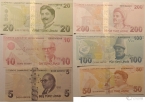 Турция набор 6 банкнот 2009