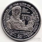 Брит. Виргинские острова 1 доллар 2003 Сэр Френсис Дрейк