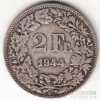 Швейцария 2 франка 1944