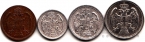 Сербия набор 4 монеты 1904-1915