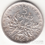 Франция 5 франков 1964