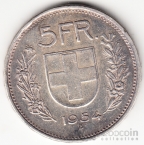 Швейцария 5 франков 1954